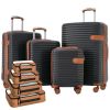 4 Piece Luggage Set Suitcase Set, ABS Hard Shell Lightweight Expandable Travel Luggage with 4 Packing Cubes, TSA Lock, Spinner Wheels for Men Women(16