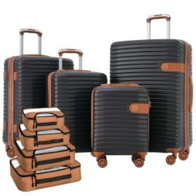 4 Piece Luggage Set Suitcase Set, ABS Hard Shell Lightweight Expandable Travel Luggage with 4 Packing Cubes, TSA Lock, Spinner Wheels for Men Women(16