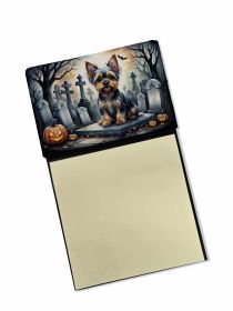 NEW Yorkshire Terrier Spooky Halloween Sticky Note Holder Refillable Dispenser Self-Sticky Note Pads, Memo Pads Blank Desk Accessories