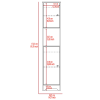 DEPOT E-SHOP Yaka Linen Double Door Cabinet, Four Interior Shelves, One Open Shelf, Light Oak