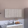 DEPOT E-SHOP Salento Wall Double Door Cabinet, Two Shelves, White / Light Gray