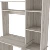 Desk Logan, Five Cubbies, Light Gray Finish