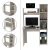 Desk Logan, Five Cubbies, Light Gray Finish
