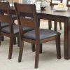 Dark Cherry Finish Solid wood Transitional Style Kitchen Set of 2pcs Dining Chairs Bold & Sturdy Design Chairs Dining Room Furniture Padded Leatherett