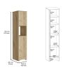 DEPOT E-SHOP Yaka Linen Double Door Cabinet, Four Interior Shelves, One Open Shelf, Light Oak