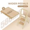 3 Step Ladder Folding Step Stool for Adults with Wide Anti-Slip Pedal, Aluminium Lightweight Foldable Step Ladders for Home Kitchen Office, 580 lbs Ca