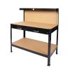 63" Tools Cabinet Working Tables Workbench Tool Storage Workshop Table with Drawers and Pegboard