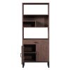 75.9"Modern Open Bookshelf with Doors, Bookcase with Storage drawer and LED Strip Lights,Free Standing Display Rack,Wooden Tall Bookshelf for Living R