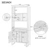 75.9"Modern Open Bookshelf with Doors, Bookcase with Storage drawer and LED Strip Lights,Free Standing Display Rack,Wooden Tall Bookshelf for Living R