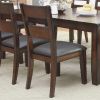 Dark Cherry Finish Solid wood Transitional Style Kitchen Set of 2pcs Dining Chairs Bold & Sturdy Design Chairs Dining Room Furniture Padded Leatherett