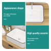 16x12 Inch White Ceramic Rectangular Vessel Bathroom Sink