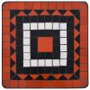 Mosaic Side Table Terracotta and White Ceramic