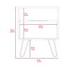 DEPOT E-SHOP Begonia Nightstand, Shelf, Single Door Cabient, Hairpin Legs, White
