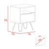 DEPOT E-SHOP Begonia Nightstand, Shelf, Single Door Cabient, Hairpin Legs, White