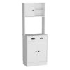 DEPOT E-SHOP Selmer Pantry Cabinet with Drawer and 3-Doors, White