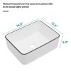 16x12 Inch White Ceramic Rectangular Vessel Bathroom Sink