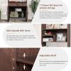 75.9"Modern Open Bookshelf with Doors, Bookcase with Storage drawer and LED Strip Lights,Free Standing Display Rack,Wooden Tall Bookshelf for Living R